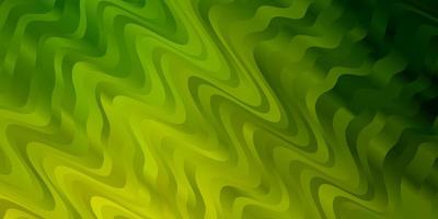 Light Green, Yellow vector background with curved lines.