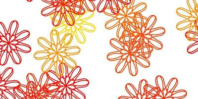 Light Orange vector natural backdrop with flowers.