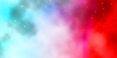 Light Blue, Red vector background with colorful stars.