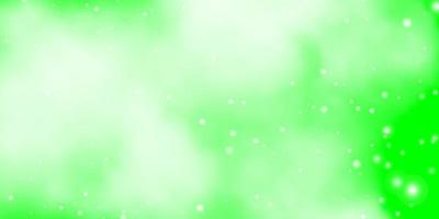 Light Green vector template with neon stars.