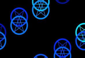 Dark BLUE vector pattern with magic elements.