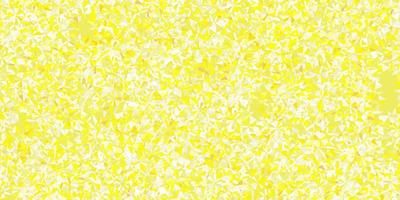 textura de vector amarillo claro con copos de nieve brillantes.