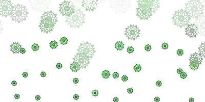 Light green vector layout with beautiful snowflakes.