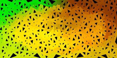 Dark green, yellow vector geometric polygonal wallpaper.