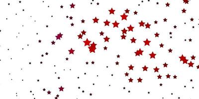 Dark Red vector template with neon stars.