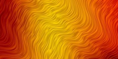 Dark Orange vector background with curved lines.