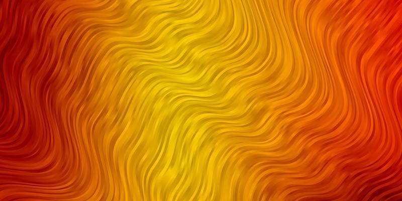 Dark Orange vector background with curved lines.
