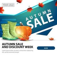 Autumn sale, square web banner for advertising and promotion vector