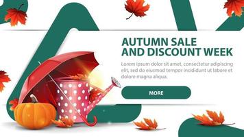 Venta de otoño y semana de descuentos, banner de descuento para su sitio web. vector