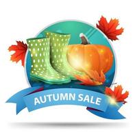 Autumn sale, round discount clickable web banner