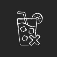 No cold drinks chalk white icon on dark background vector