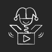 Prank videos chalk white icon on dark background vector