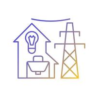 Electric utility gradient linear vector icon