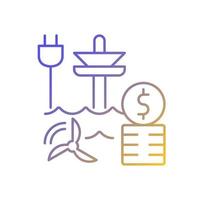 Tidal energy price gradient linear vector icon