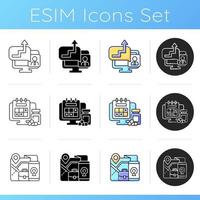 Work monitoring icons set vector