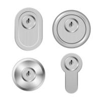 Steel metal secure keyholes isolated on white background vector