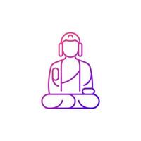 Shan buddha museum gradient linear vector icon.