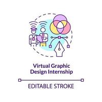 Virtual graphic design internship concept icon vector