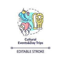Cultural events and day trips concept icon vector