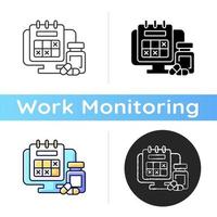 Tracking sick leave time icon vector