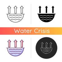 Water evaporation issue icon vector