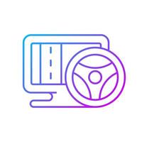 Vehicle simulation gradient linear vector icon