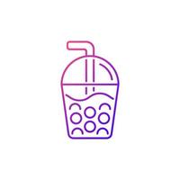 Bubble tea gradient linear vector icon.