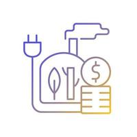 Biomass energy price gradient linear vector icon