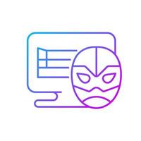 icono de vector lineal degradado de juegos de lucha libre en línea