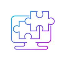 Jigsaw online gradient linear vector icon