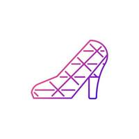 High heel wedding church gradient linear vector icon.