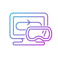 VR games gradient linear vector icon