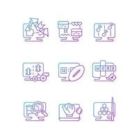 Online simulators gradient linear vector icons set