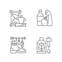 Changing habits and priorities linear icons set vector