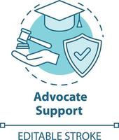 Advocate support concept icon vector