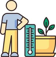 Planting temperature range RGB color icon vector