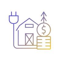 Rural energy price gradient linear vector icon