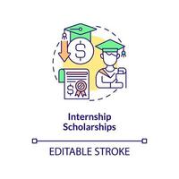 Internship scholarships concept icon vector