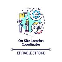 On-site location coordinator concept icon vector
