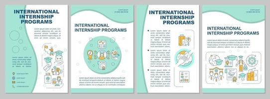 International internship programs brochure template vector