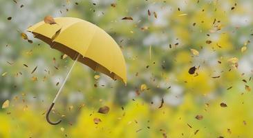 LEAVES Falling on a umbrella photo