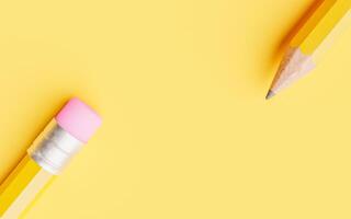 PENCIL on yellow background photo