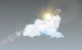 ilustración vectorial con nubes y luz solar vector