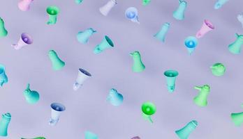 Pattern of pastel colored megaphones photo