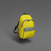 Yellow school backpack floating photo