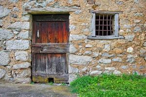 Ancient wooden door photo