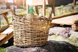 Ancient wine damask of wicker photo