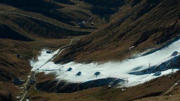 Skiing in artificial track photo