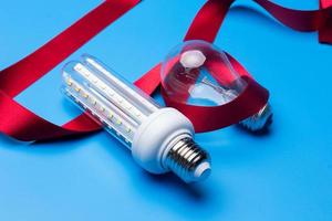 LED bulb and incandescent bulb photo