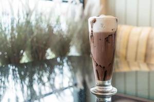 Iced chocolate on the table photo